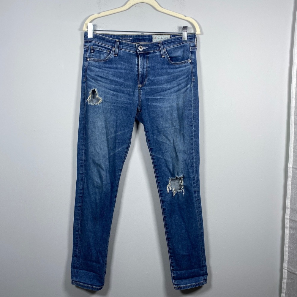 AG Anthropologie The Stevie Ankle Jeans Women's 28R Distressed Slim Straight
